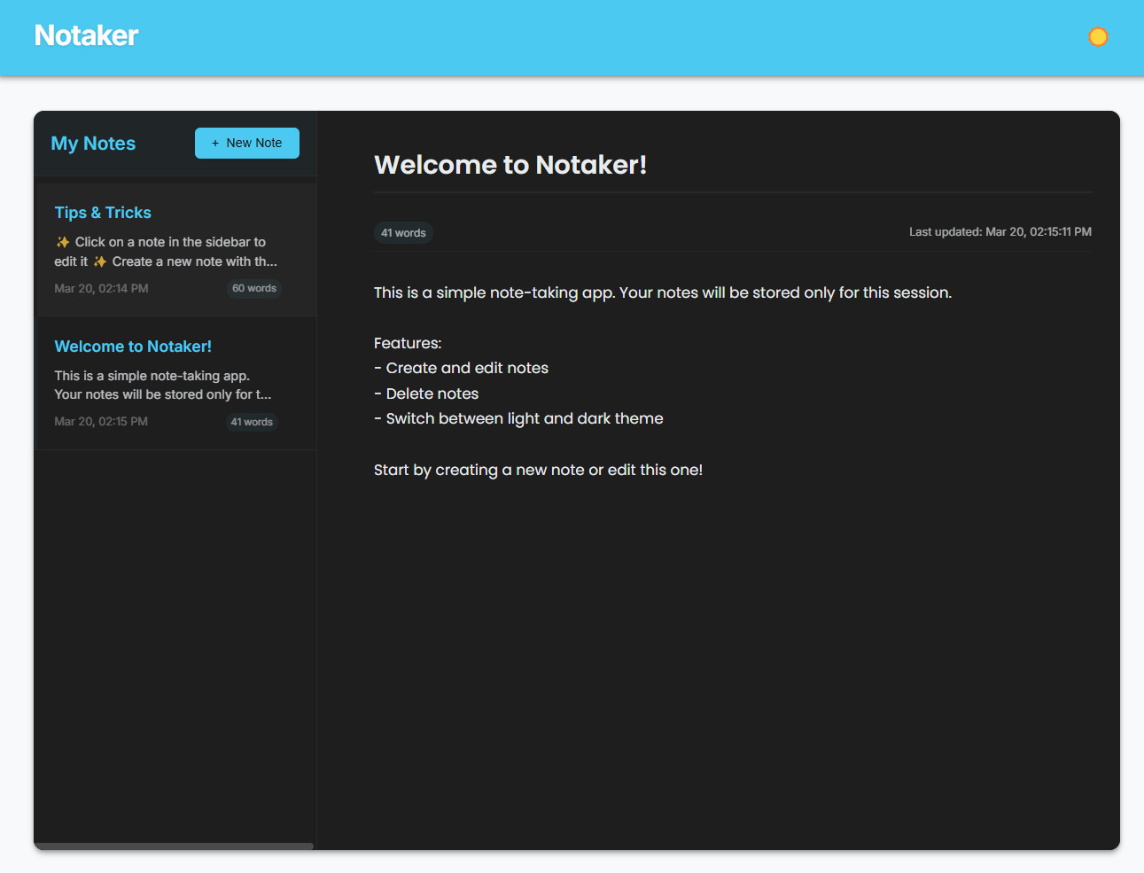 NoteTaker App